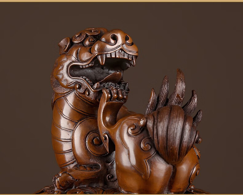 唐偆居纯铜紫铜大明狮子炉仿古宣德炉香道香薰炉室内家用熏香炉工艺品