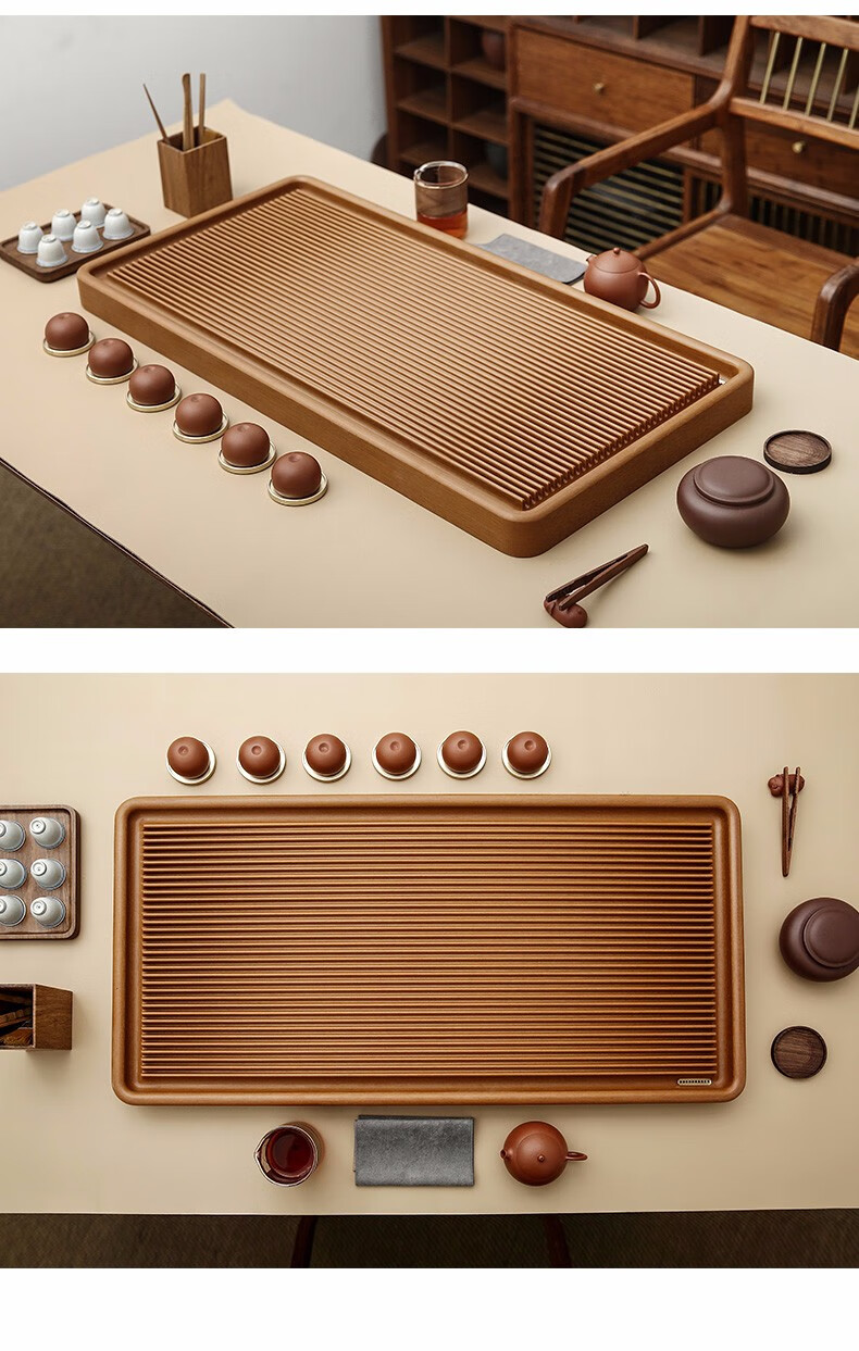 悟土德国电木茶盘32支家用办公高端茶台排水式茶海德国紫檀料80405cm