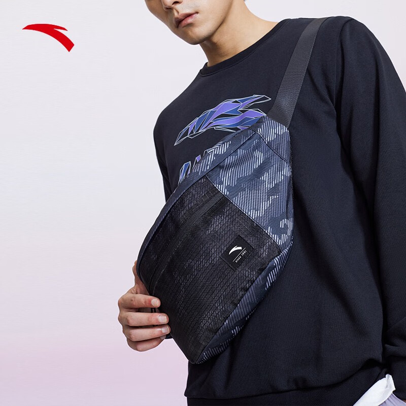 安踏腰包男女通用春夏新款休闲跑步斜挎包多功能工具包单肩运动包迷彩