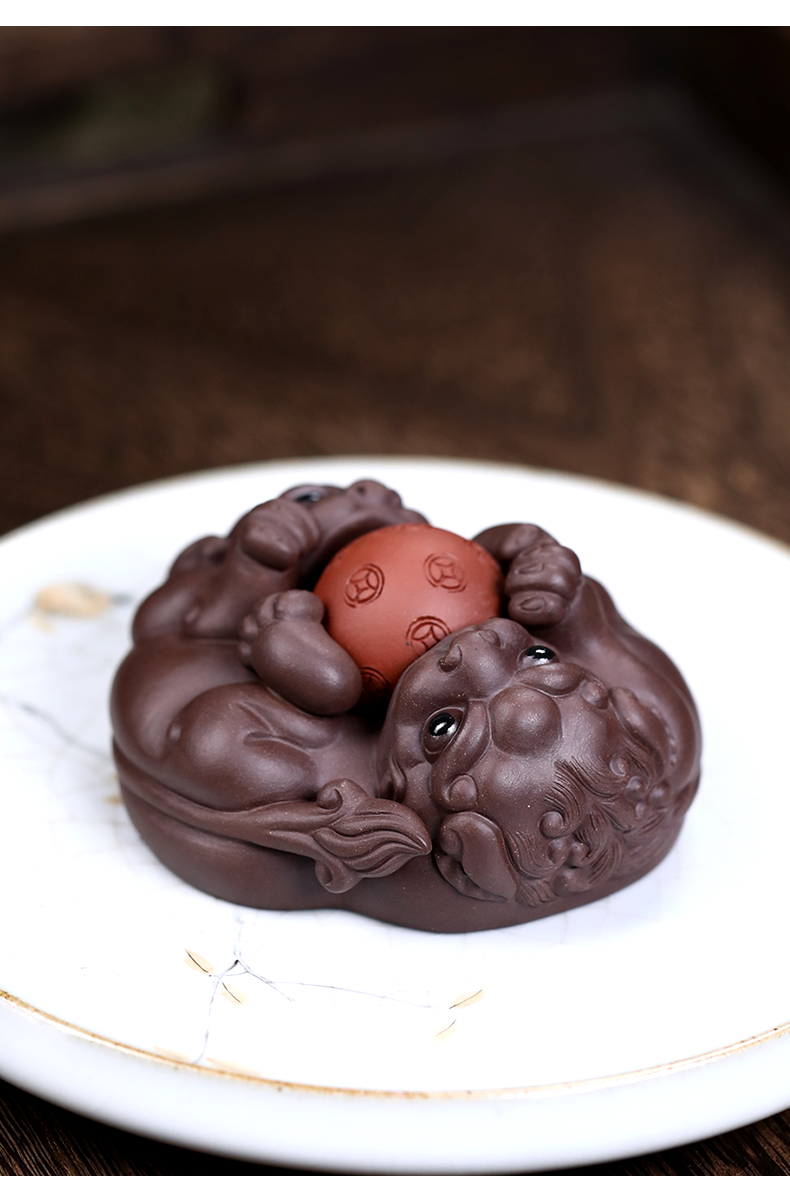 嘉禾里宜兴紫砂貔貅茶宠摆件陈洪军精品原矿手工时来运转升级版茶玩可