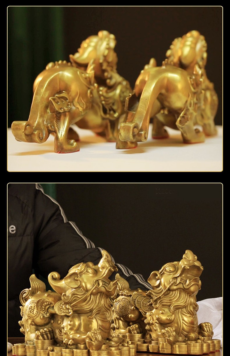 名态纯铜貔貅摆件一对客厅店铺家居办公室桌装饰品皮丘新中式创意礼物