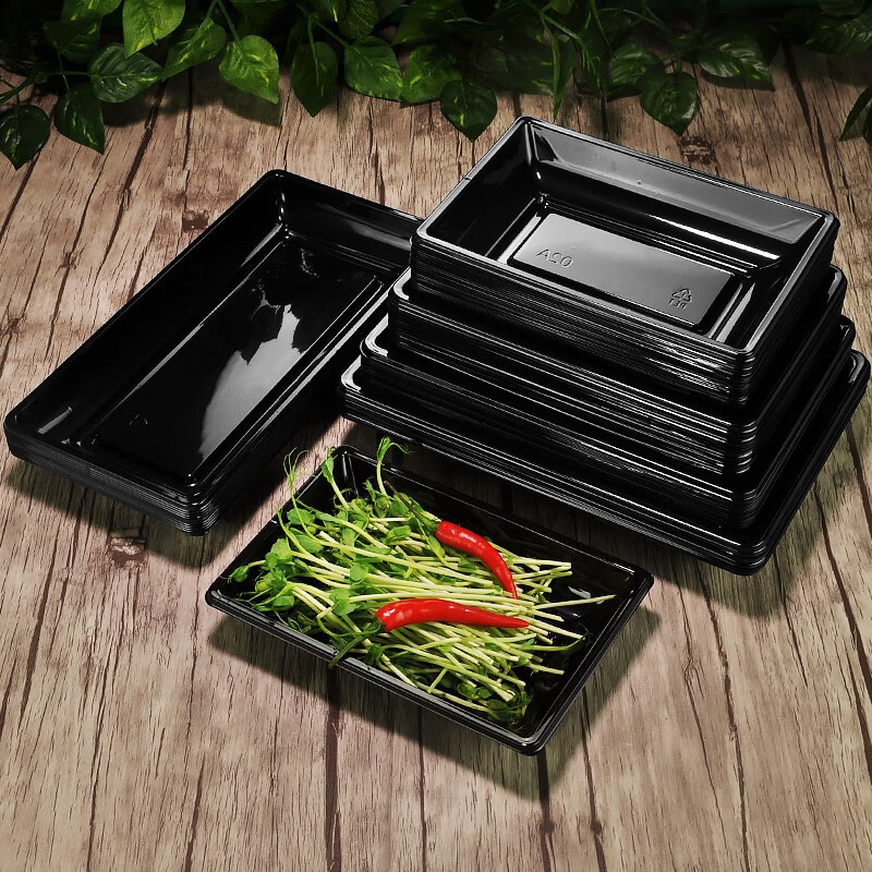 一次性生鲜托盘平底水果蔬菜打包盒黑色塑料猪肉包装盒子 02a(透明)