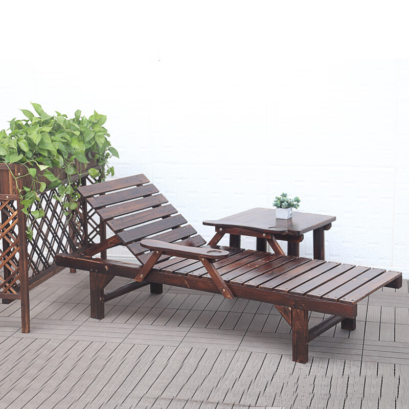 老年人用躺椅阳台晒太阳木头老式躺椅实木躺坐两用折叠床椅木质沙滩椅