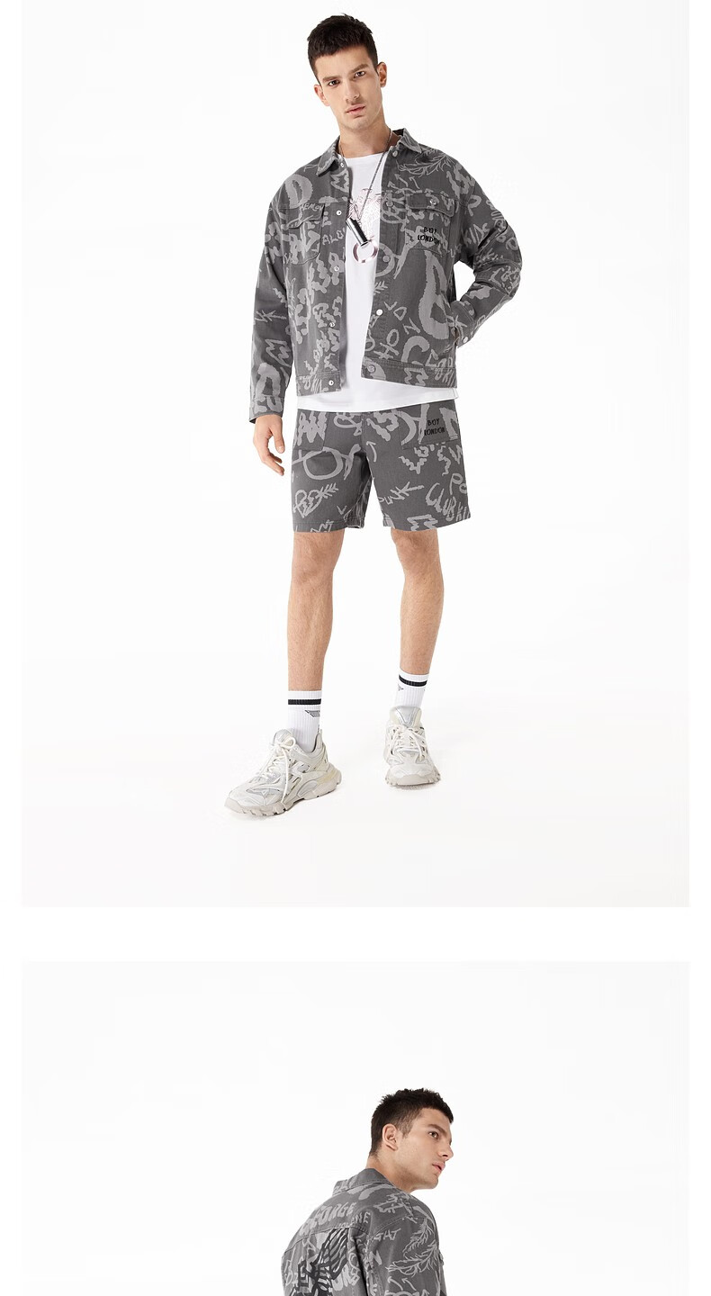 boylondon外套男女同款2022春夏新品涂鸦手绘风牛仔夹克n50002粉色l