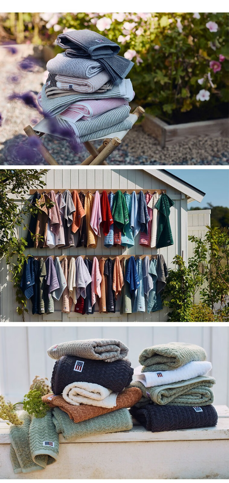 莱克星敦lexington毛巾进口舒适简约纯棉家用洗脸巾自然白褐色条纹100