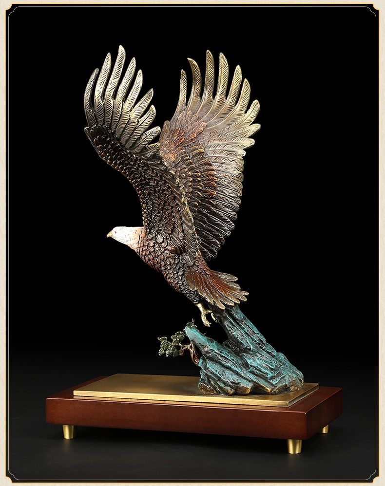 明班大展宏图全铜老鹰摆件办公室工艺品开业礼店铺品送上司朋友升职