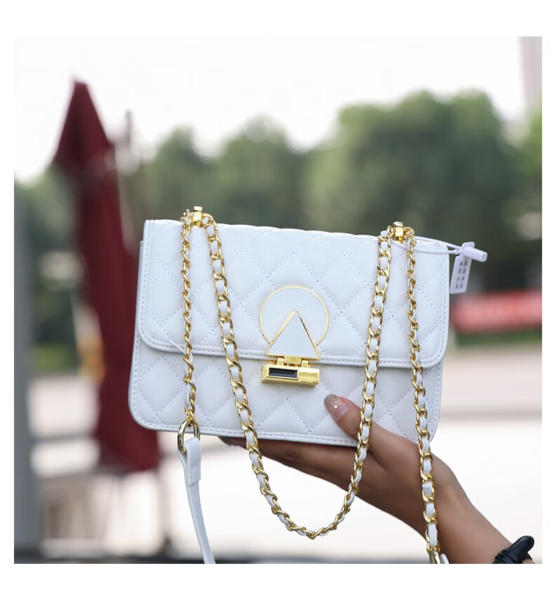 奢曼妮女包潮流复古单肩女士包包双用斜挎包女时尚休闲白色