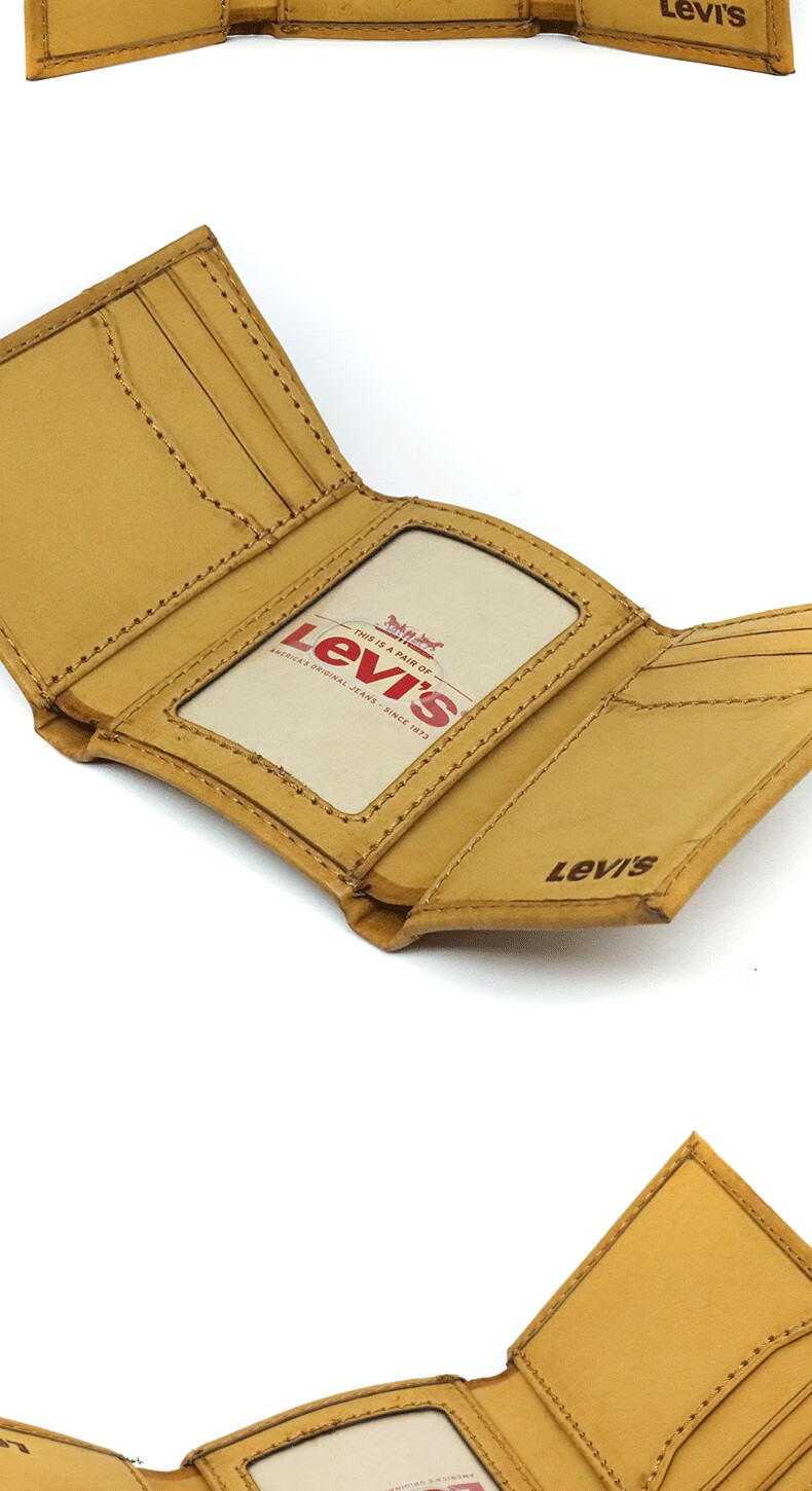 美国直邮levis李维斯男士短款钱包休闲复古做旧两折对折时尚零钱夹