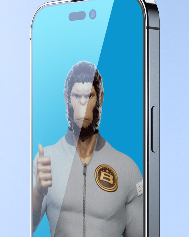 蓝猩先生 苹果14钢化膜iphone14promax手机膜高清防摔全包防尘静电