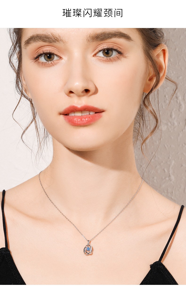 白金锁骨链情人节520生日礼物送女友老婆首饰品尊贵款精选优质白锆钻