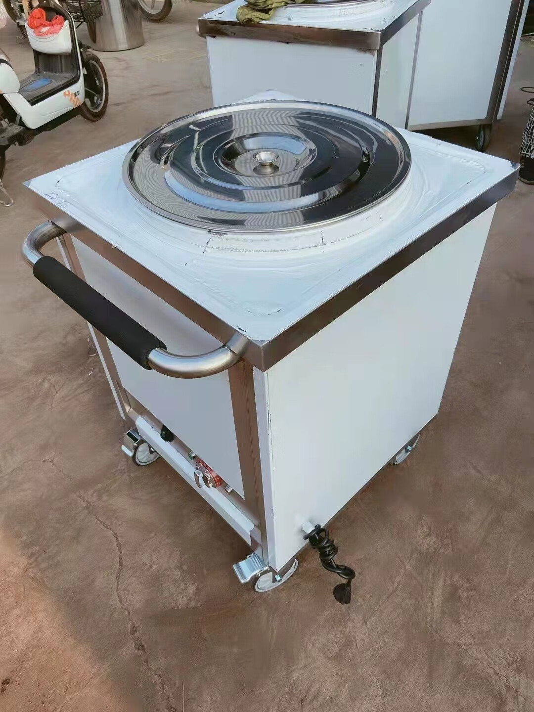 不锈钢保温餐车粥车汤池汤桶车汤粥车保温汤台 快餐台保温台 1.