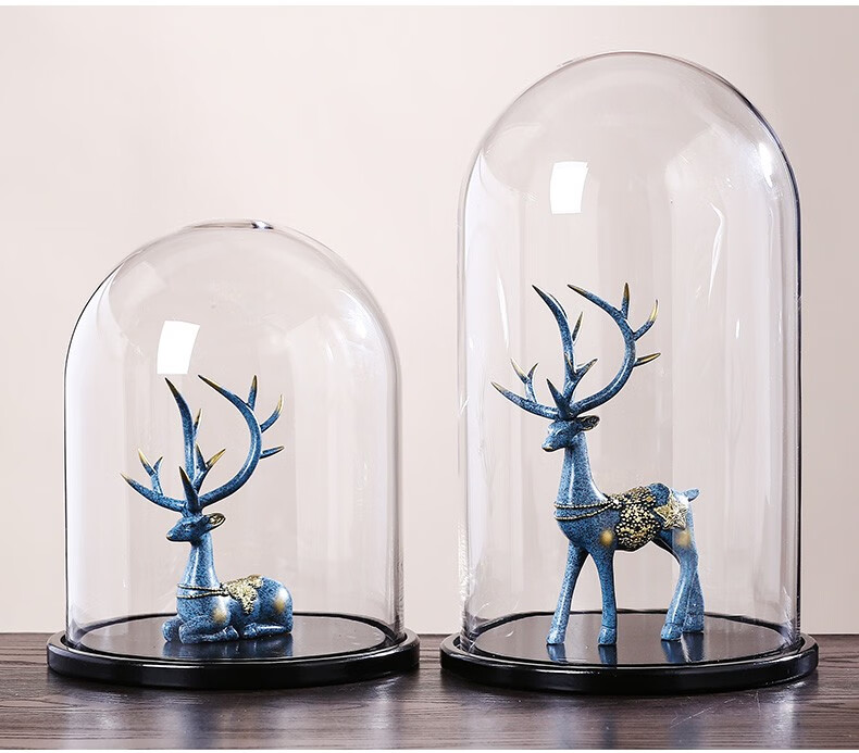 奇敬高白玻璃罩工艺品防尘罩手办模型透明摆件罩子办公室摆件展示罩6x