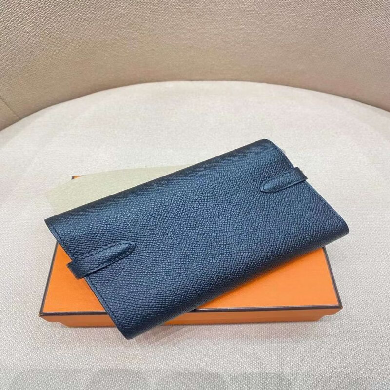 「二手99新」爱马仕 女包女士包包奢侈品 kelly黑金短款钱包 钱夹