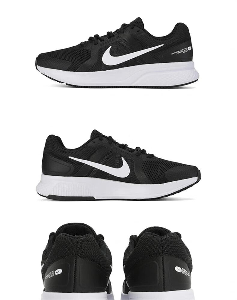 nike耐克男鞋run swift 2黑白气垫缓震跑步鞋新款网面透气休闲运动鞋