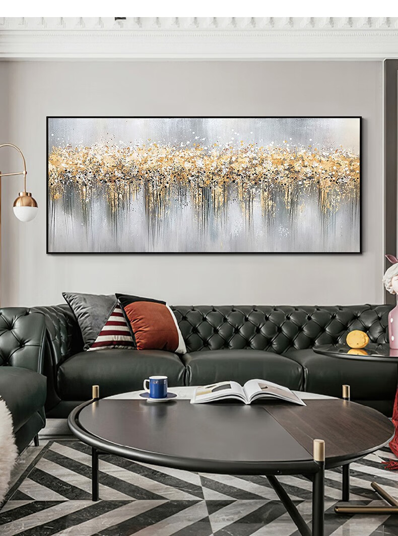 水竞油画客厅装饰画现代轻奢挂画沙发背景墙壁画美式餐厅画简约卧室