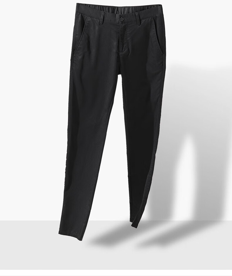 天丝棉长裤男夏季薄款弹力透气直筒西裤男潮流百搭裤子mc3066男黑色29