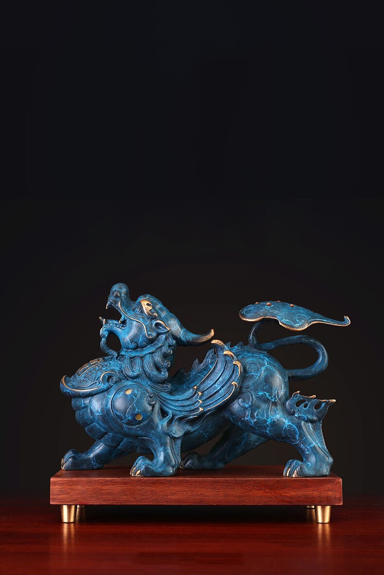 皇家玺苑铜貔貅摆件富贵貔貅客厅办公室玄关摆件酒柜装饰乔迁新居礼物