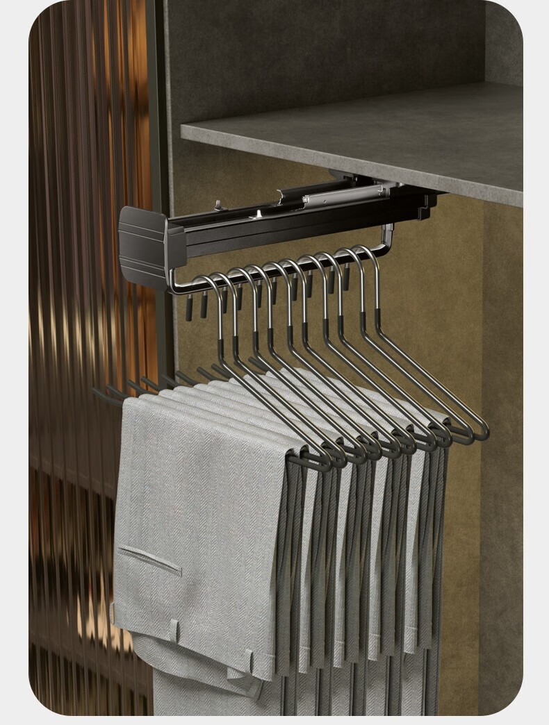 卡贝裤架抽拉伸缩架衣柜裤子伸缩架抽拉式裤抽多功能衣柜挂衣杆裤夹挂