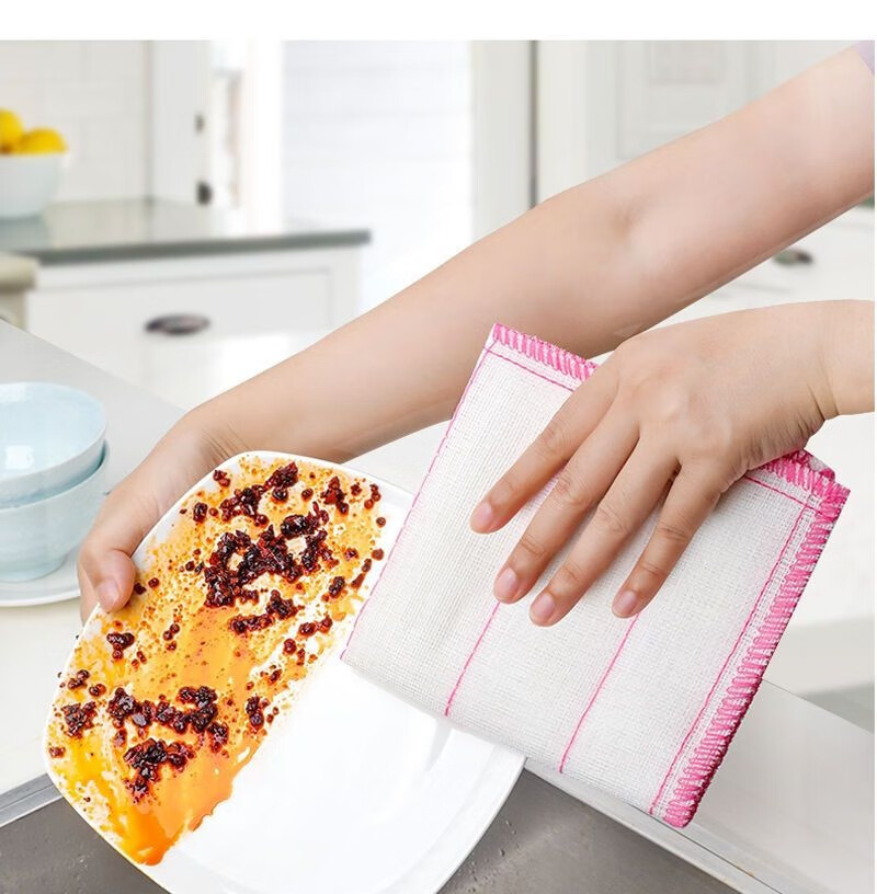 柚萝 棉纱洗碗巾抹布不沾油去污加厚不掉毛洗碗布纯棉棉纱厨房专用