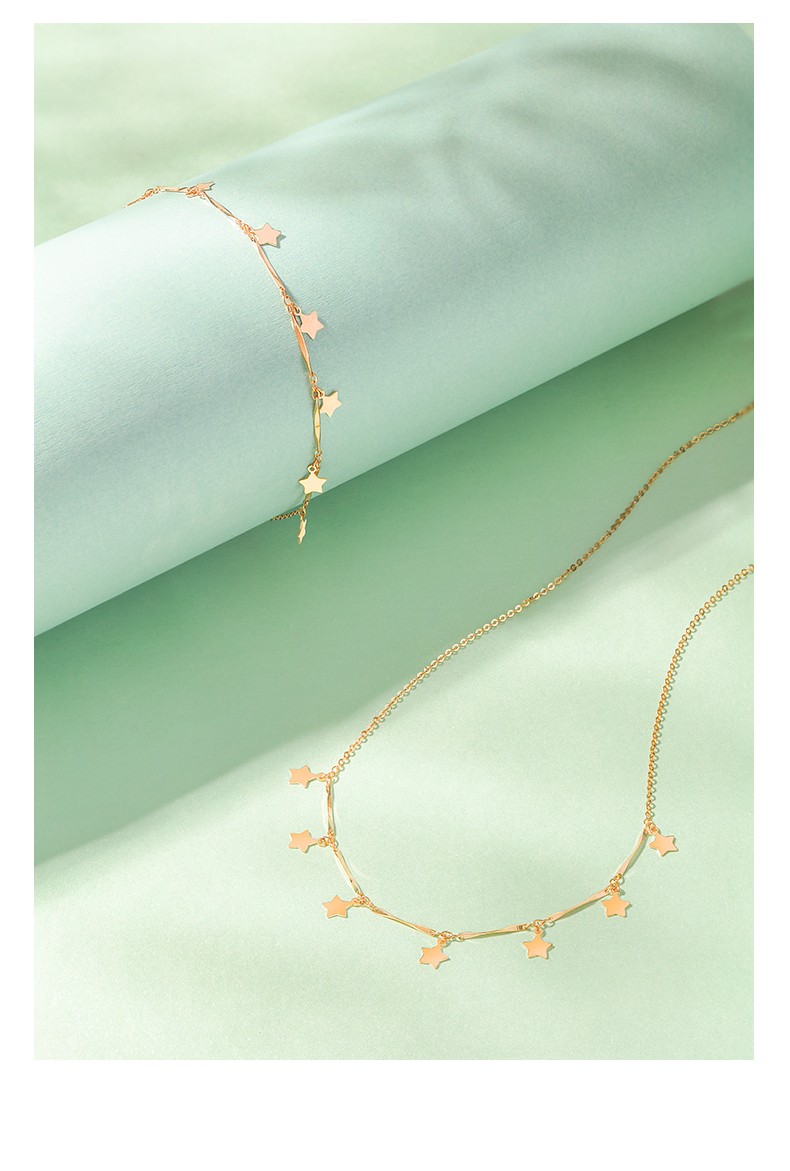 memora诗普琳玫瑰18k金星星手链kb223901一口价