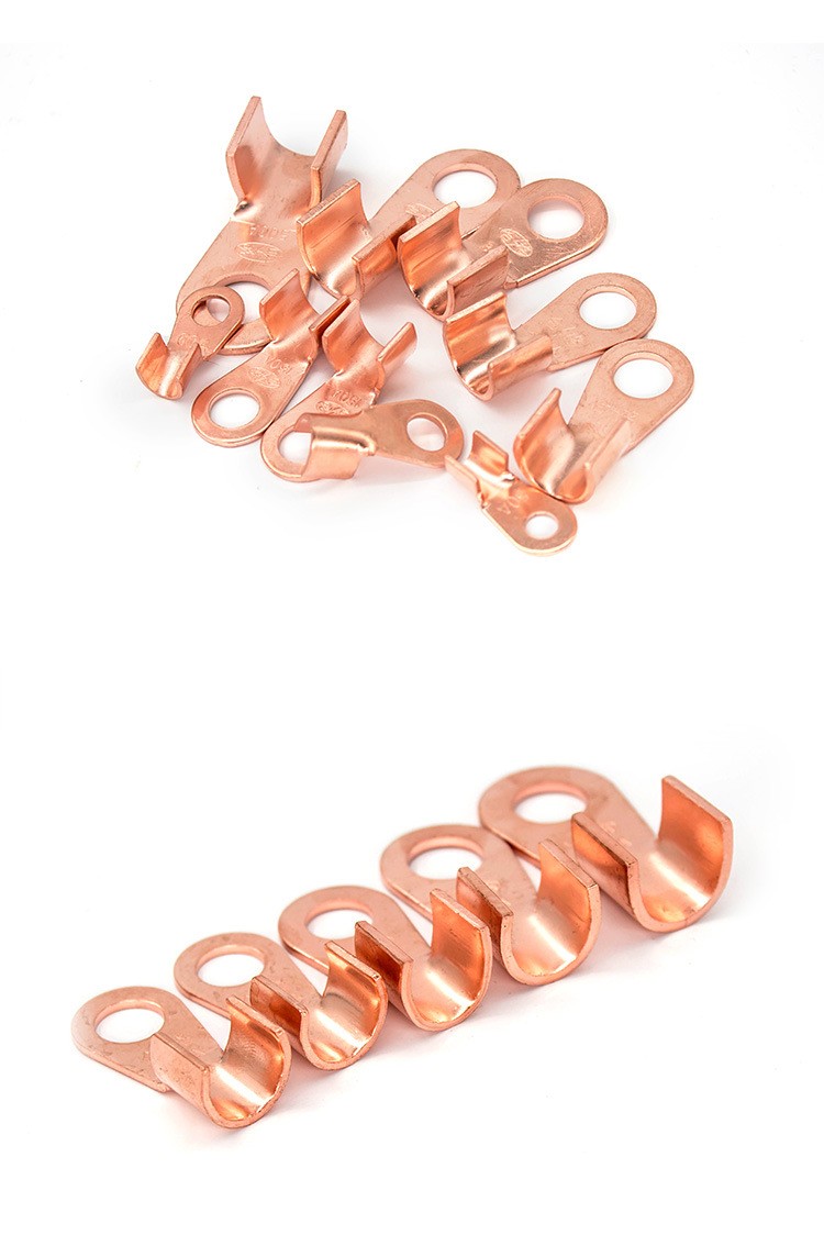 华瑶ot紫铜开口鼻国标铜鼻子线鼻子冷压接线端子大平方电瓶线耳铜接头