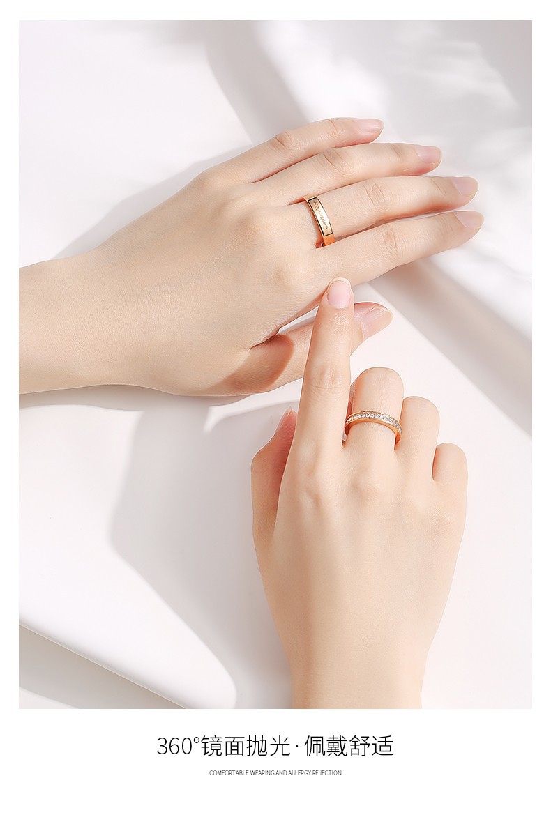 centurykindle小ck满天星戒指情侣对戒情侣戒指不掉色素圈一对送男女