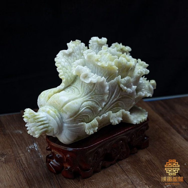 汉唐御阁 天然蓝田玉白菜摆件工艺品家居客厅玄关装饰品公司店铺开业