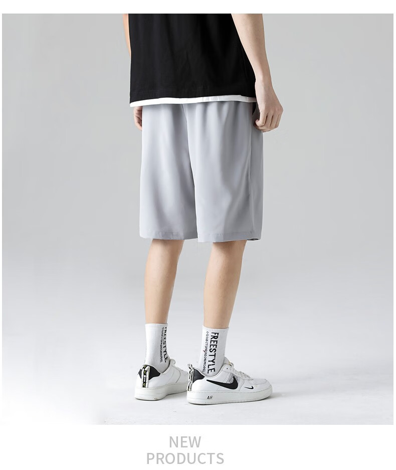 century boy冰丝短裤男生夏季大码薄款速干透气吸汗运动休闲五分裤子