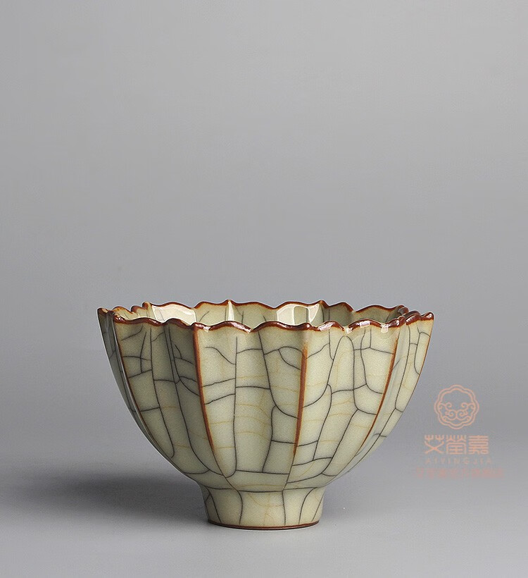 艾莹嘉龙泉青瓷功夫茶杯名家传世哥窑王文手工青瓷主人杯茶盏高档礼盒