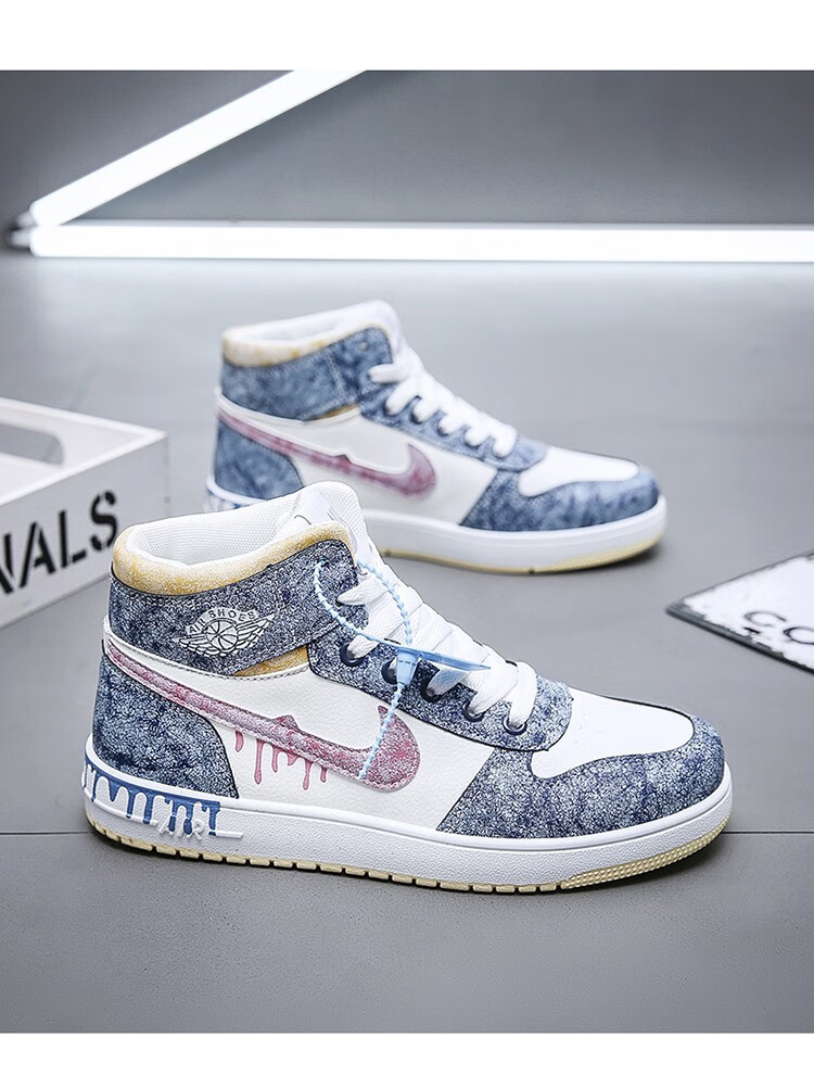 work cool莆田空军一号aj冰淇淋高帮男鞋超纤运动鞋休闲板鞋秋冬纯原