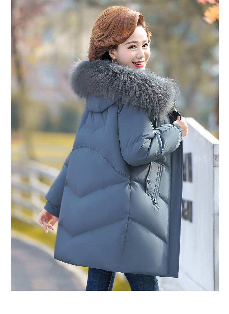 QIUFULUO Women's Winter Warm Down Cotton Jacket for Middle-aged and Elderly Women 50-60 Years Old, Premium Elegant Red Coat 18