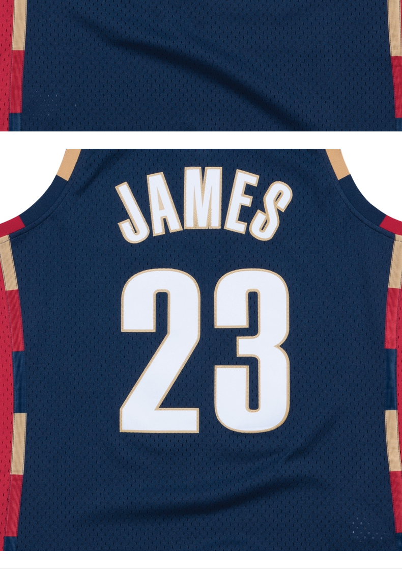 nba骑士队詹姆斯球衣mn复古球衣蓝色客场sw球迷版篮球运动比赛篮球服
