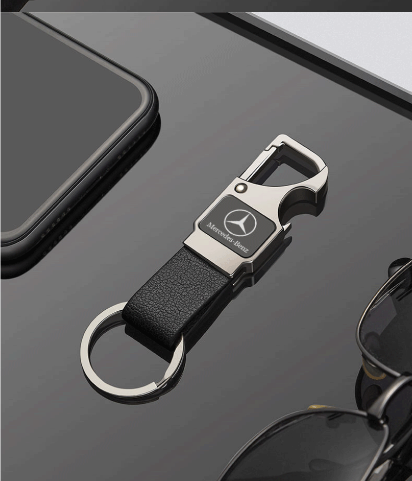 粤盟(yuemeng) 钥匙扣男创意钥匙圈环开瓶器不锈钢钥匙环双环女生日