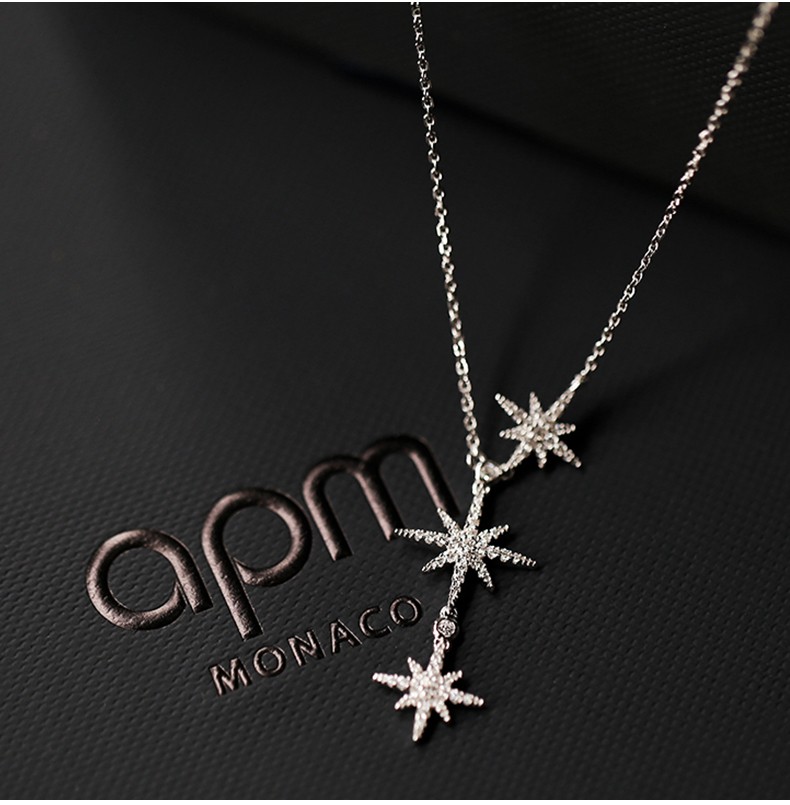 apmmonaco六芒星项链女baby轻奢锁骨链毛衣链情人节礼物送女友baby