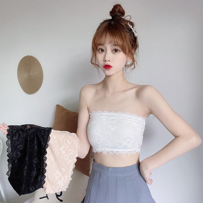 大美兔美背无肩带抹胸内衣女学生韩版吊带小背心女内穿防走光裹胸文胸