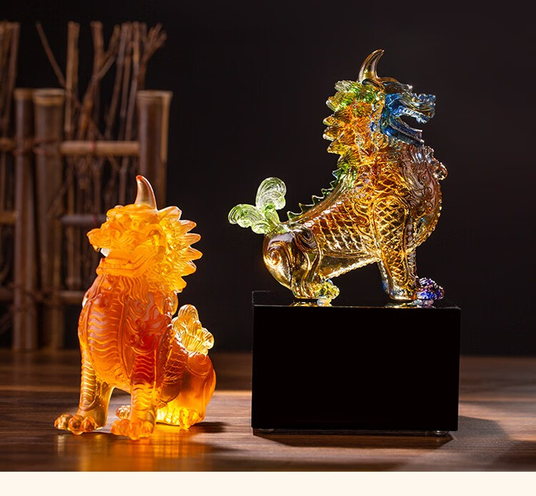 《原创神兽獬豸琉璃摆件 家居客厅办公室工艺装饰品 法律礼品轻奢商务