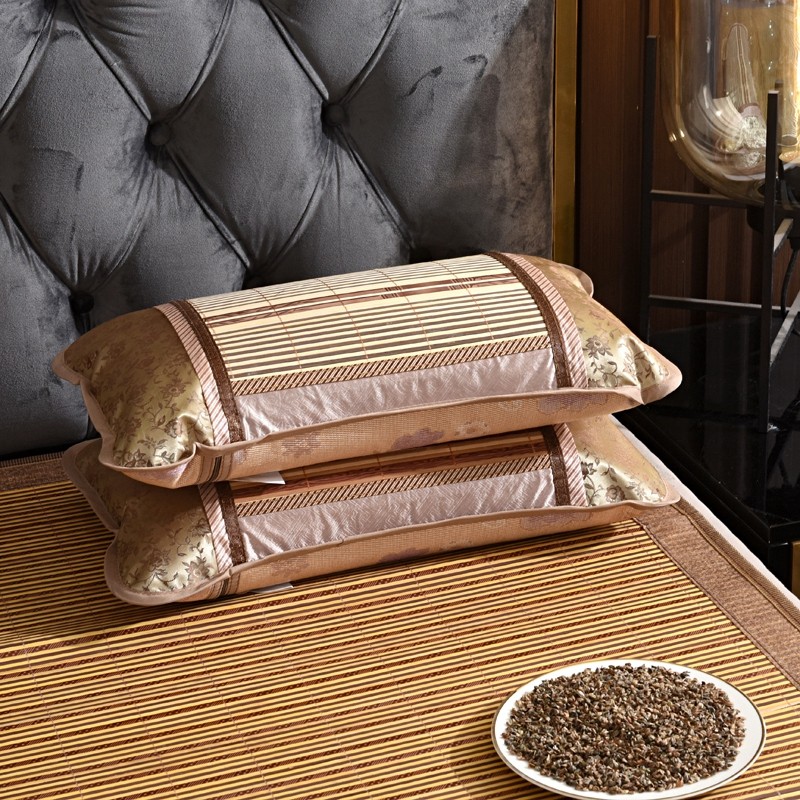 月语家纺冰丝席枕头夏凉竹席枕麻将枕头荞麦枕成人学生单人枕头冰丝