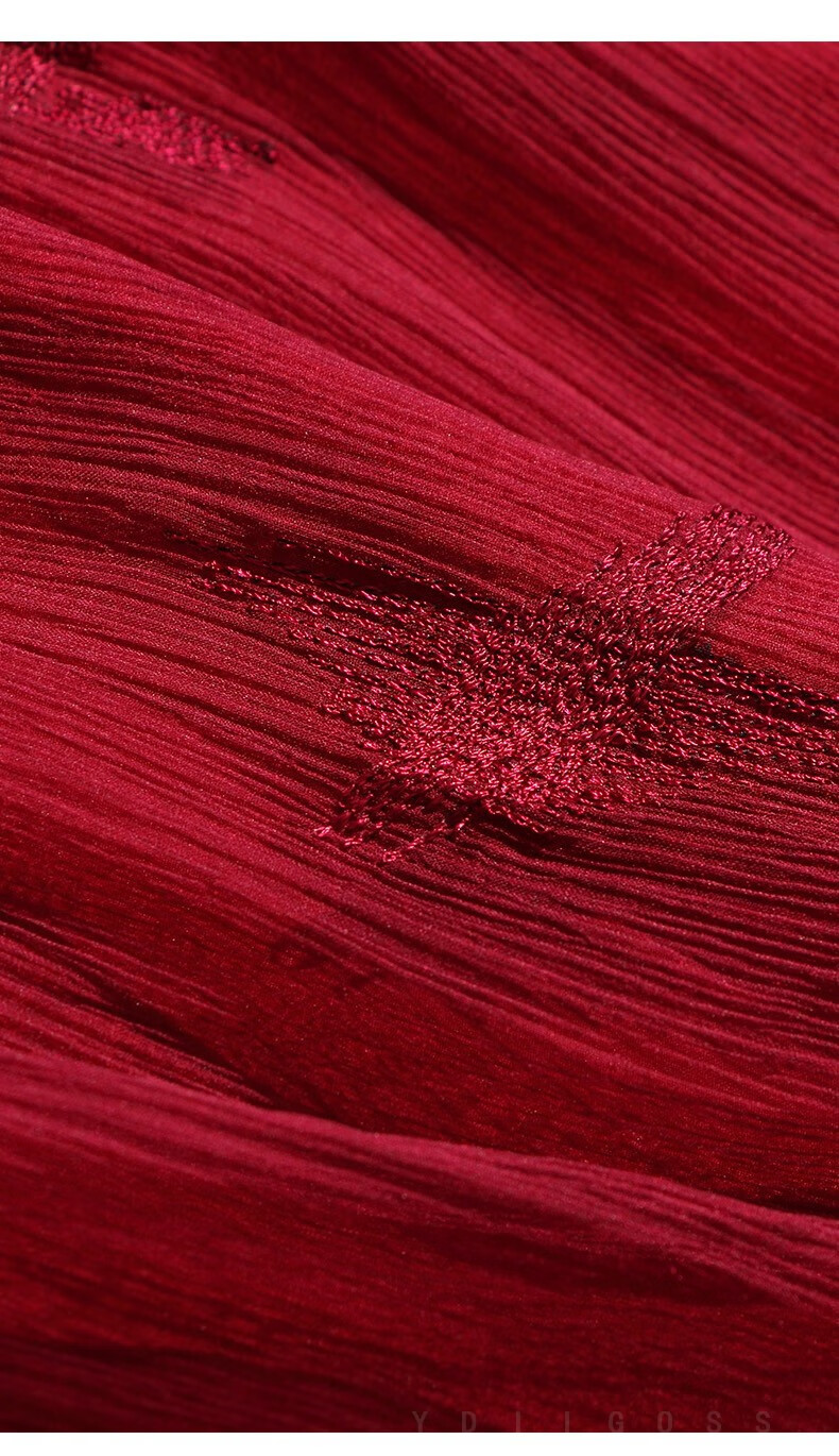 伊蒂格世品牌真丝连衣裙女装2022年新款夏装酒红色裙子妈妈气质桑蚕丝