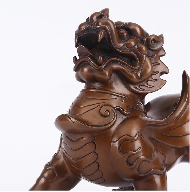 玺翰雅紫铜如意貔貅摆件一对玄关客厅办公室装饰摆设开业礼品工艺品