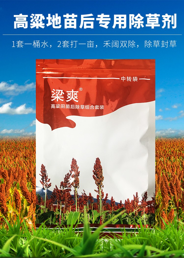 高粱苗后专用除草剂不伤苗高粱地除草剂莠去津二氯喹啉酸禾阔双杀死草