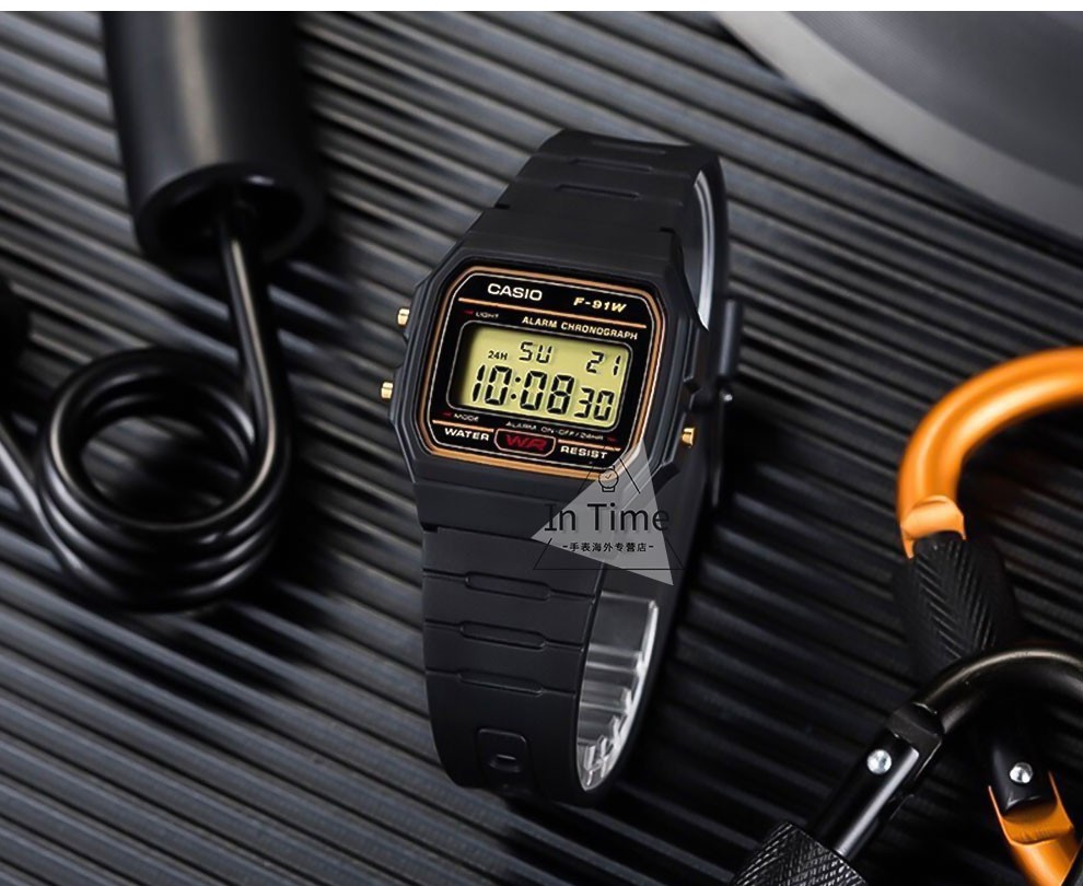 卡西欧(casio)小方表1989复古f91系列学生防水石英表 f-91wm-3a【图片