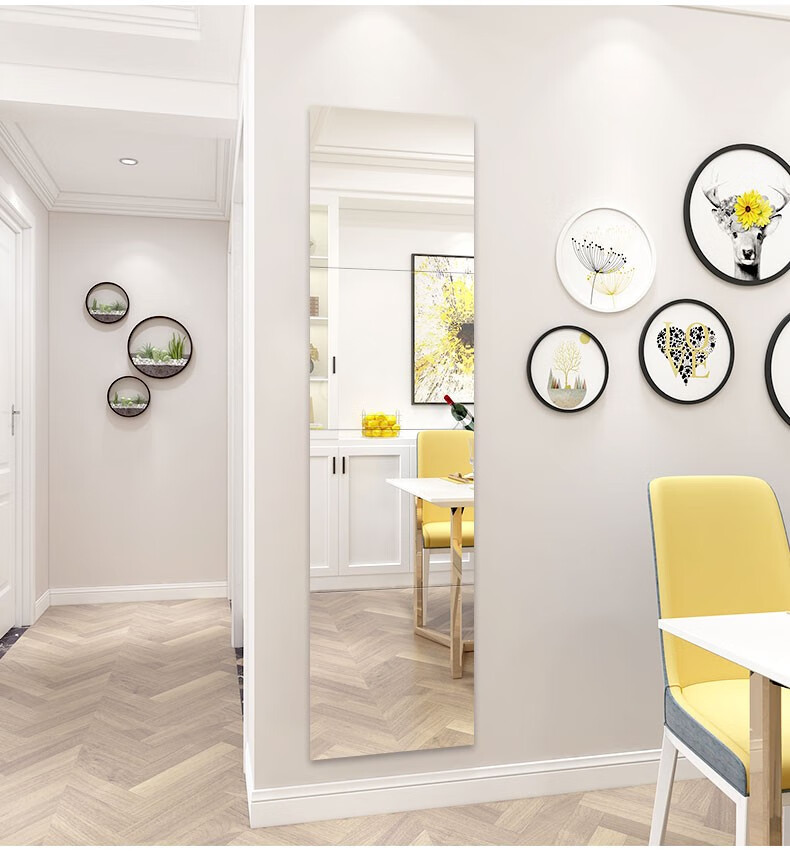 镜子贴墙自粘玻璃穿衣镜拼接镜子宿舍拼接家用试衣镜墙面无框镜全身镜