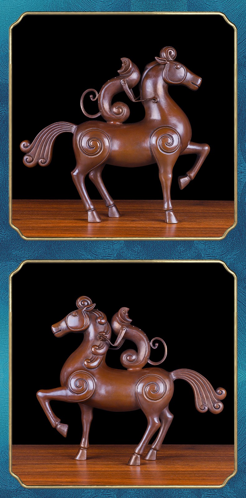 汉宫 纯铜马上封侯摆件马到成功办公室摆设高档公司开业庆典送老版