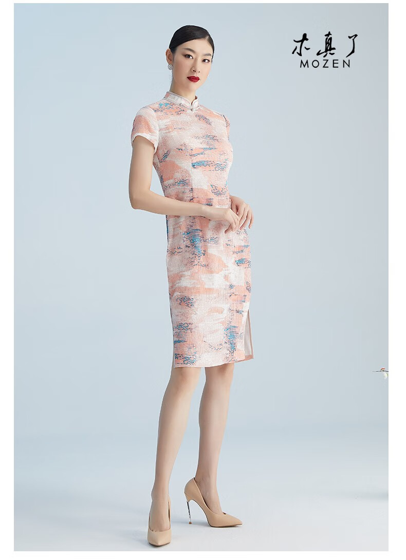 夏季上新木真了旗袍优雅透气改良中式中长款旗袍50419色l