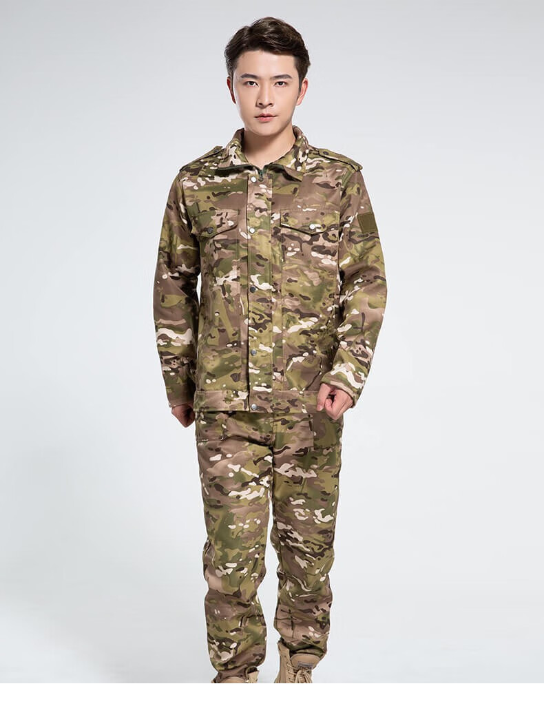 《儿童迷彩服套装秋冬加绒保暖外套户外运动军训冬令营训练服装 荣光