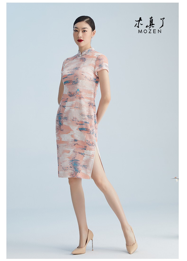 夏季上新木真了旗袍优雅透气改良中式中长款旗袍50419色l