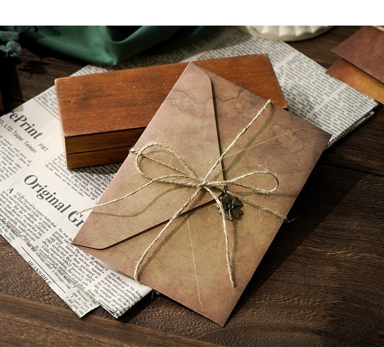 玩控信纸信封套装复古牛皮纸文艺清新创意欧式唯美信笺纸钥匙