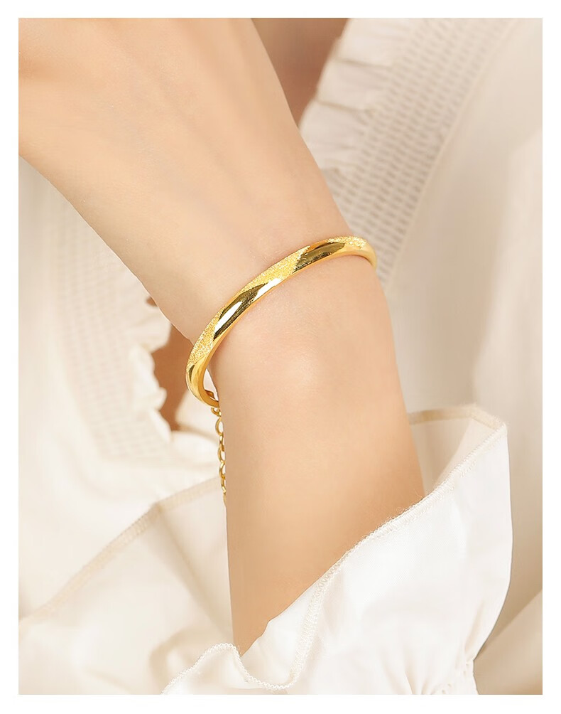 memora诗普琳 黄金手镯女款 足金开口手镯金镯子妈妈款 约16.