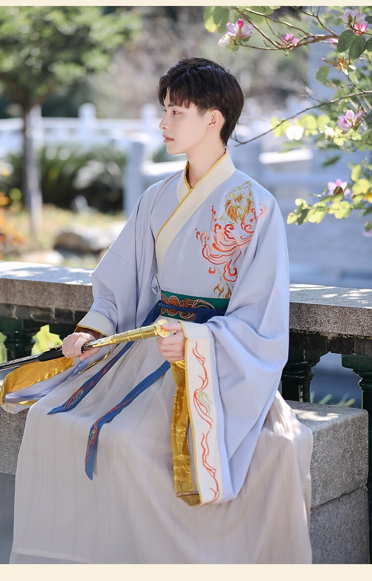 汉服男古装成人书生公子帅气武侠风广袖长袍传统学生日常大码演出服