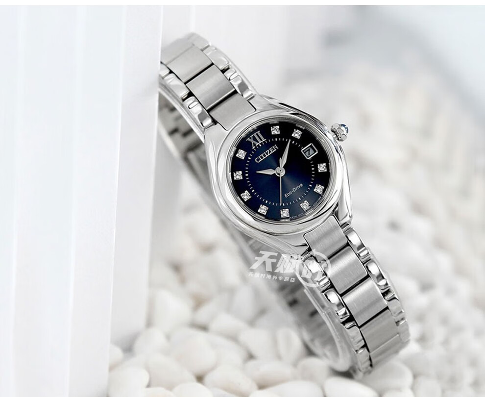 西铁城citizen手表光动能蓝宝石镜面时尚百搭女表钛合金ew256086x
